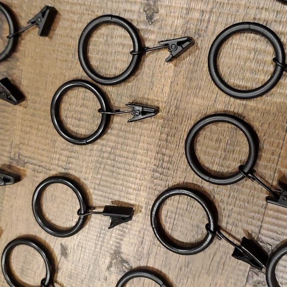 Home Depot, 30 Drapery Ring/Clips, 1 inch, Black, new, but opened packages. - Picture 7 of 8